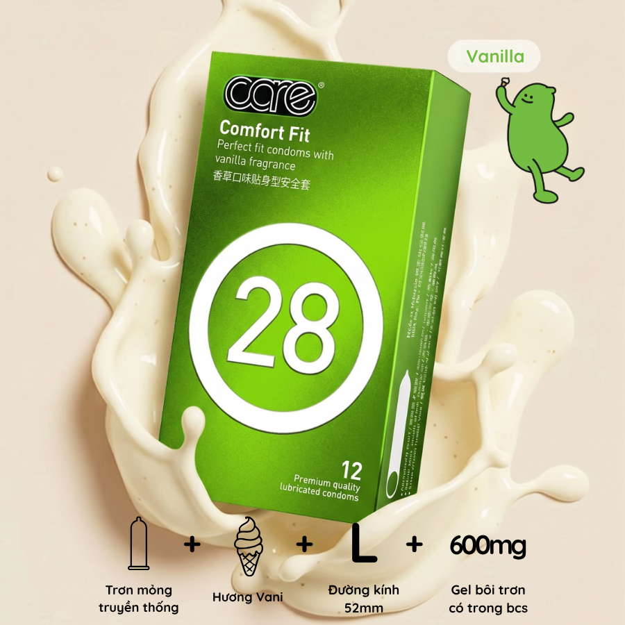 Alternative view of Combo Bao cao su mỏng trơn CARE 28 hộp 12 bcs + Bcs siêu mỏng CARE 22 hộp 3 bcs