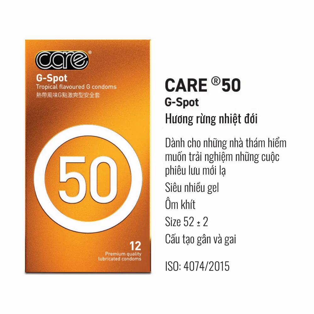 Bao cao su siêu mỏng CARE 50 hộp 12 bcs