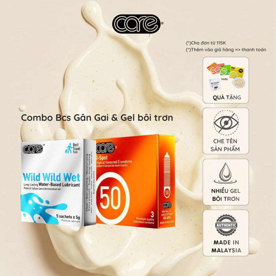Combo sản phẩm Care 50 và Gel bôi trơn