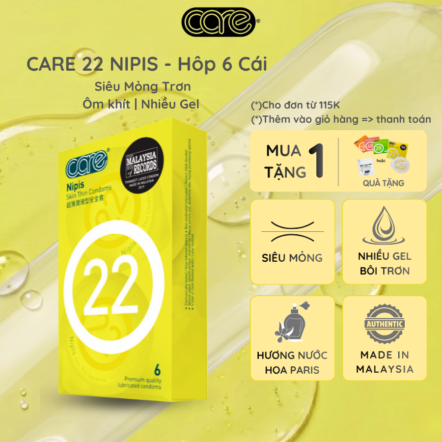 bao cao su- bcs- siêu mỏng trơn carelatex care 22 có gai hương nước hoa paris (1)