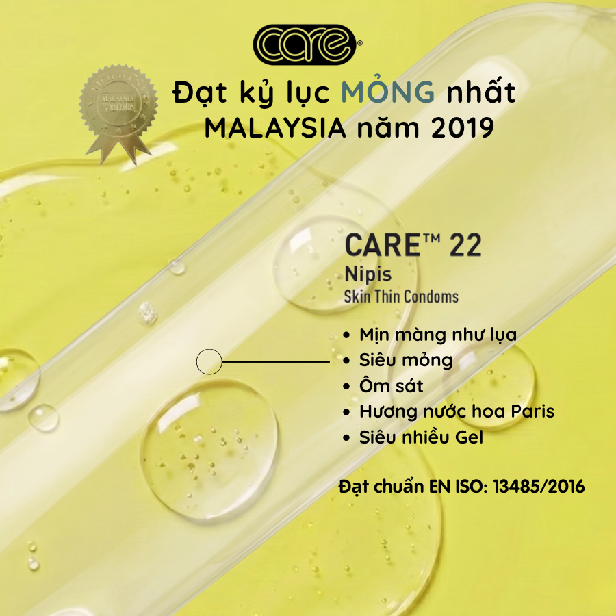 Alternative view of BCS siêu mỏng CARE 22 Nipis - Hương nước hoa Polo- Hộp 3 bcs