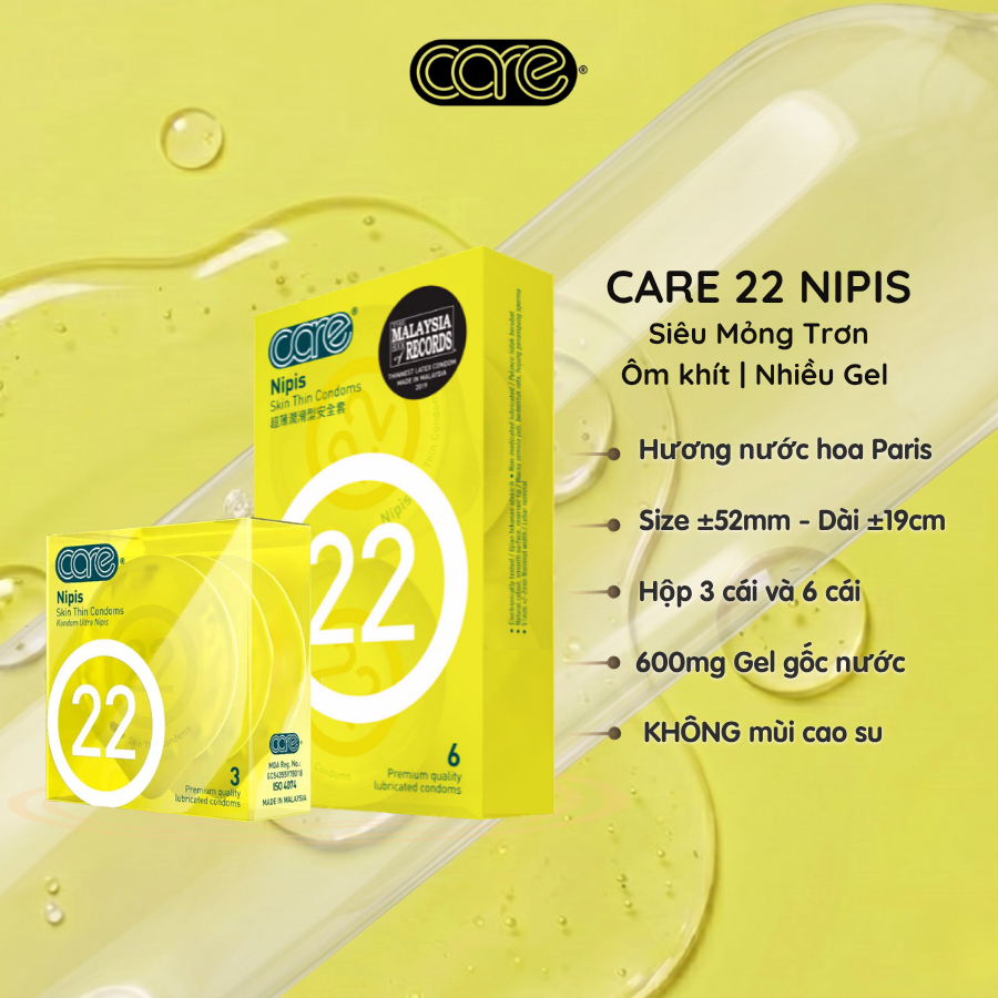 Alternative view of Bao cao su siêu mỏng CARE 22 Nipis - Hương nước hoa Paris - Hộp 6 bcs