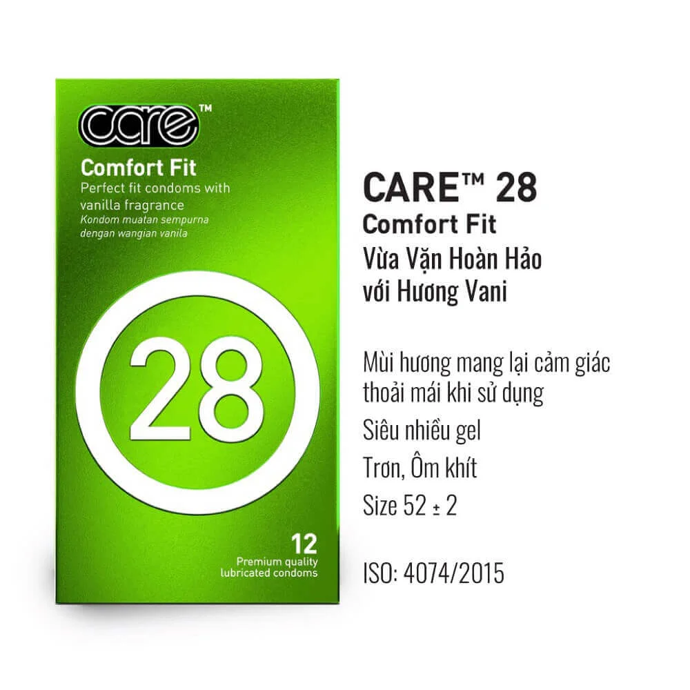 Bao cao su siêu mỏng CARE 28 hộp 12 bcs