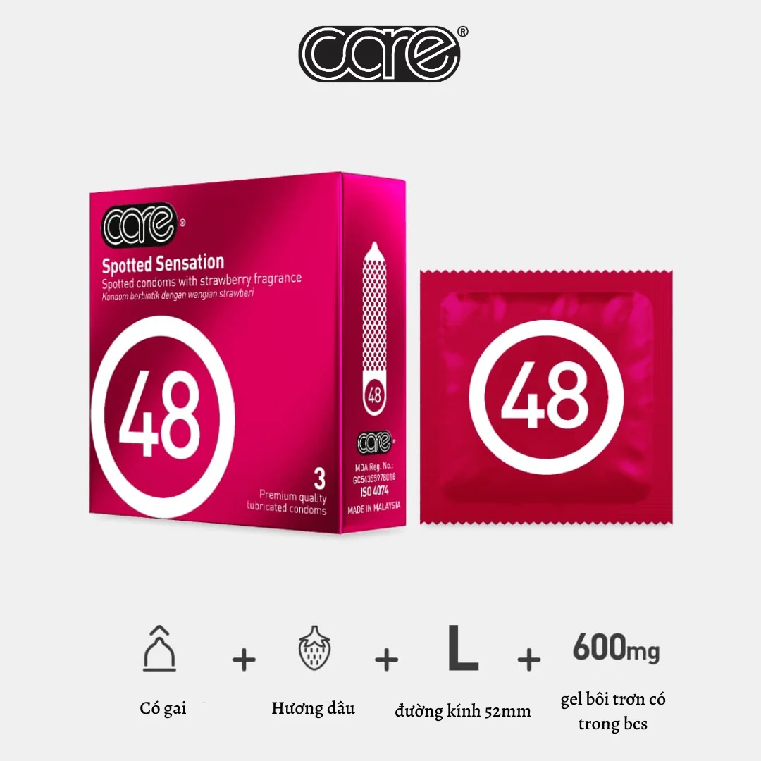 Bao cao su siêu mỏng CARE 48 hộp 3 bcs