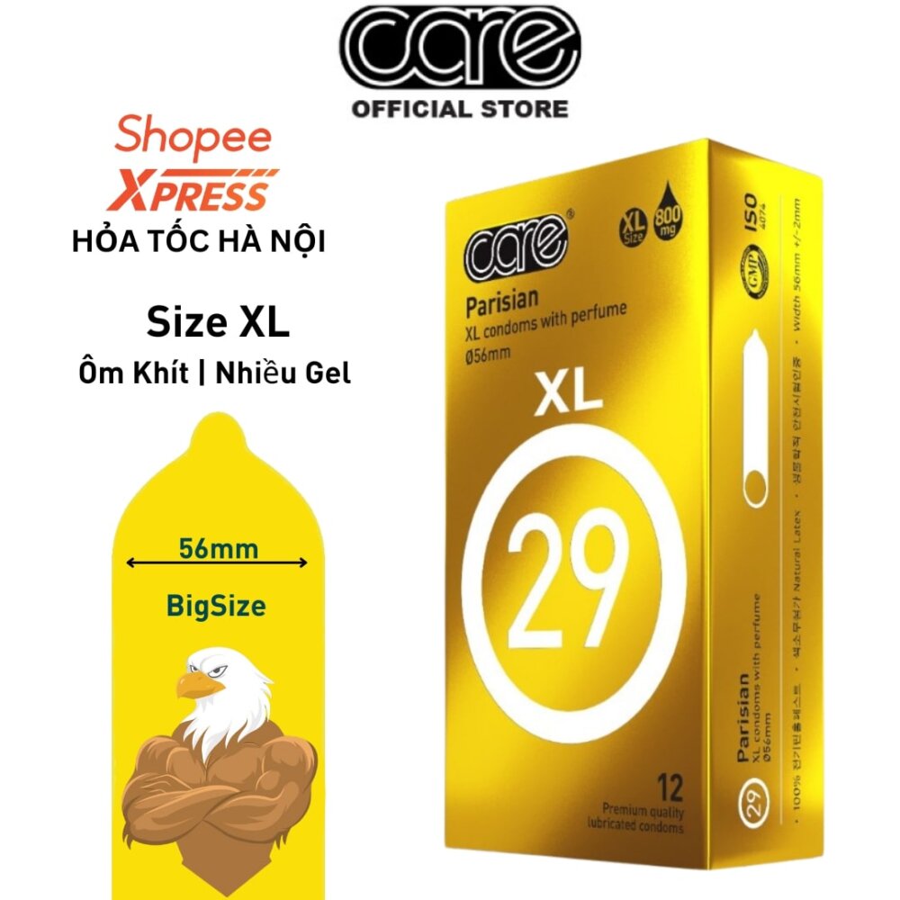 Bao Cao Su Bigsize Parisian CARE 29 hộp 3 bcs