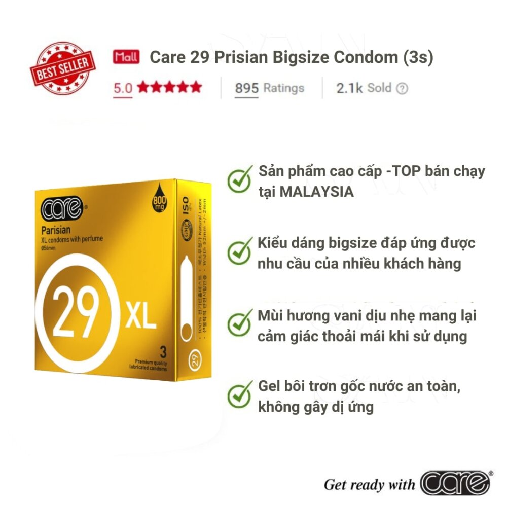 Bao Cao Su Bigsize Parisian CARE 29 hộp 12 bcs - Ảnh 3